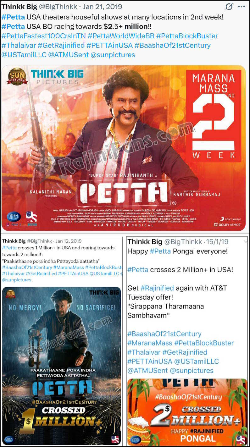 Petta Telugu Movie Box Office Earnings - Rajinikanth’s Pan-South Appeal